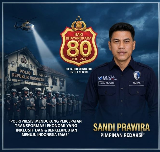 
					Pimpinan Redaksi FaktaAktualtv.net Sandi Prawira Ucapkan Selamat Hari Bhayangkara ke-80: Polri Harus Semakin Presisi